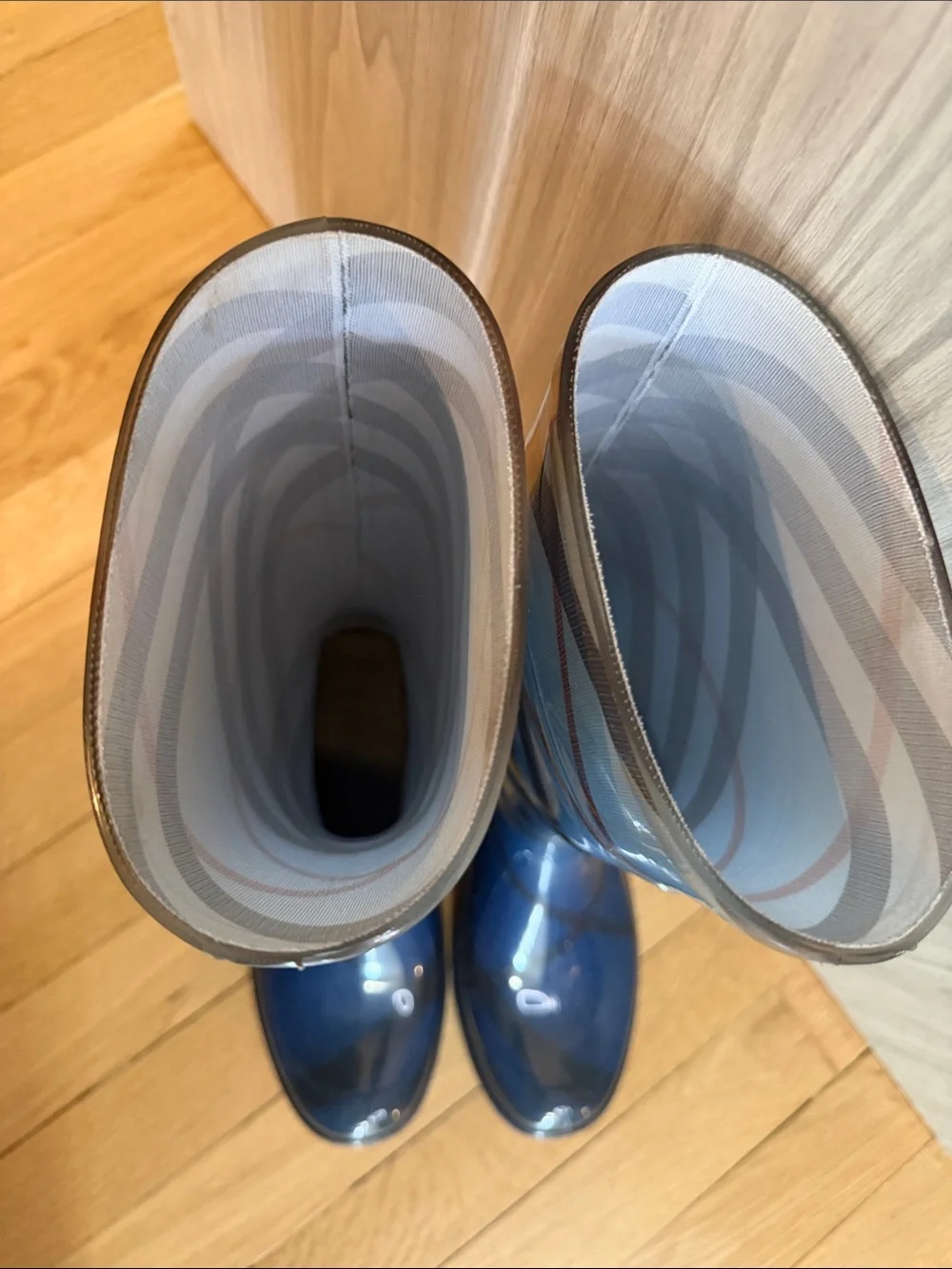 Burberry Blue Nova Check Rain Boots